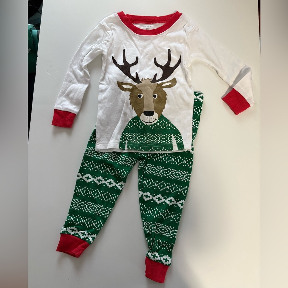 SaleCarter's reindeer pajamas with Red Collar Christmas 18m